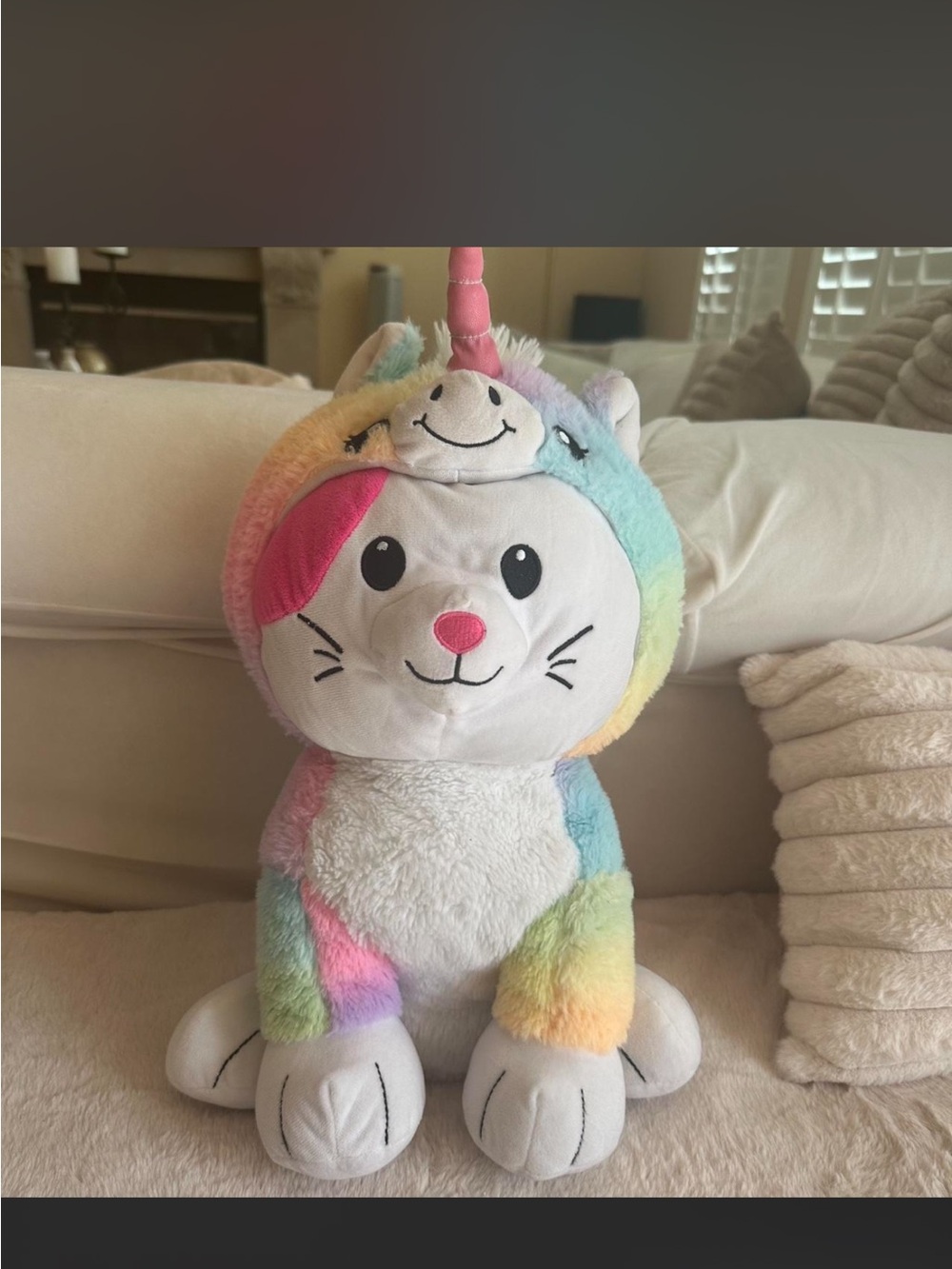 Rainbow Plush Unicorn Cat Stuffed Animal
